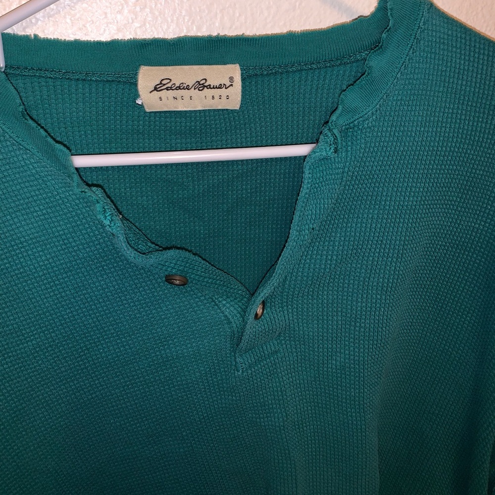 Green textured sweater